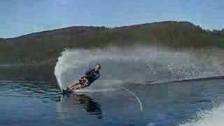 Slalom Water Skiing quotWrecking Ballquot at 41 off 41off [upl. by Cherian]