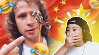 Coreano Loco reacciona a Luisito Comunica probando comidas callejeras de China 😂🤣 [upl. by Siger]