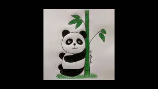 Black panda 🐼 pencil artsbiology [upl. by Nitin]