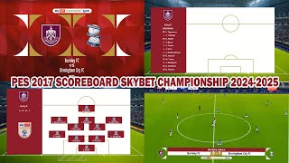 PES 2017 SCOREBOARD SKYBET CHAMPIONSHIP 20242025 [upl. by Maguire]