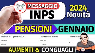 MESSAGGIO INPS 📑 PENSIONI GENNAIO 2024 ➜ RIVALUTAZIONE AUMENTI ma CONGUAGLIO IRPEF TAGLIA IL NETTO [upl. by Bettzel]