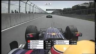 F1 2007  R06  Webber onboard overtakes Barrichello Montreal [upl. by Rumilly]