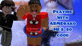 Playing with ABMDrako in hoopz Roblox Hoopz [upl. by Bradski]