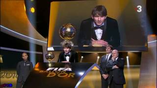 Lionel Messi Balón de Oro Golden Ball 2010  FiFPro World XI Award 1012011 [upl. by Ablem599]