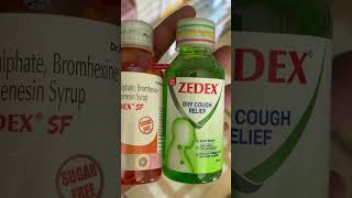 Cough Syrup for Dry Cough amp Wet Cough  Zedex amp Bro Zedex Syrup shorts shortvideo youtubeshorts [upl. by Gunzburg]