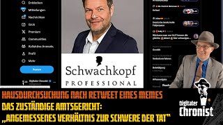 Hausdurchsuchung nach Retweet eines Memes  „angemessenes Verhältnis zur Schwere der Tat“ [upl. by Aelat]