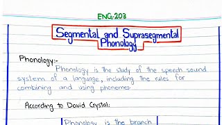 Segmental and Suprasegmental phonology ENG203 linguistics pu [upl. by Pedro978]