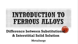 12 Difference between Substitutional amp Interstitial Solid Solution  Solid Solutions [upl. by Capello978]