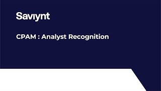 Lesson 14  CPAM  Analyst Recognition [upl. by Gonsalve]