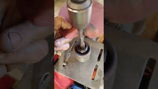 Using a drill press in the starter rebuild process [upl. by Mycah]