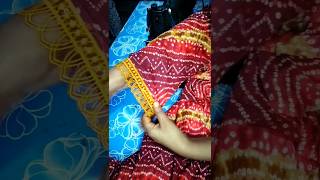 simple sleeves designs with lace for kurtipakistani sleeve cutting and stitching shortvideo [upl. by Ellehsad]