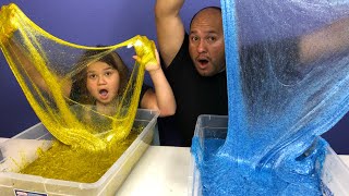 GIANT HANUKKAH SLIME VS GIANT HANUKKAH SLIME  MAKING GIANT CLEAR SLIMES [upl. by Noseimaj650]