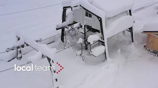 La seggiovia nella tormenta tantissima neve immagini drone [upl. by Rasec]