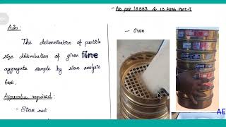 SIEVE ANALYSIS TEST FOR FINE AGGREGATE in தமிழில்AE [upl. by Ahsiemal]