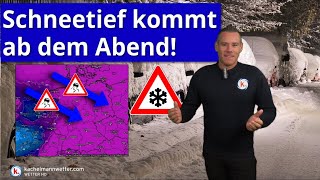 ⚠️ Kräftiger Schneefall  neues Schneetief ☃️ ab Dienstagabend [upl. by Handbook]