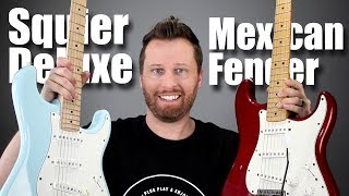 SQUIER DELUXE or MEXICAN FENDER  Stratocaster Tone Comparison [upl. by Tilagram206]