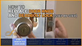 How to Replace a Door Knob and Deadbolt Lock Step By Step [upl. by Yrrak930]