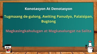 Konotasyon at Denotasyon Karunungang Bayan [upl. by Alfie]