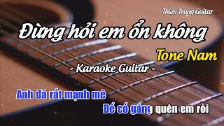 Karaoke Đừng hỏi em ổn không  Diệu Vân x H2K Guitar Solo Beat  Thiện Trung Guitar [upl. by Narud]