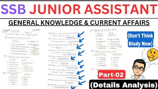 SSB JA GK amp CURRENT AFFAIRS ପରୀକ୍ଷା ପାଇଁ ମହତ୍ୱପୂର୍ଣ୍ଣ MOCK TESTPart 02JUNIOR ASSISTANT [upl. by Eimiaj]