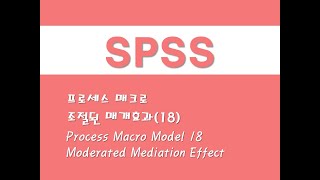 SPSS를 활용한 프로세스 매크로  10 조절된 매개효과18 Process Macro Model 18Moderated Mediation Effect [upl. by Annauj108]