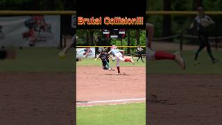 Is This NFL or Softball  BRUTAL BASEPATH COLLISION Shorts [upl. by Patrich]