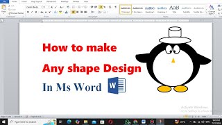 How to Create MSWord Shapes Design  Shapes Practice Design  Microsoft Word Shapes [upl. by Buttaro]