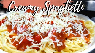 HOW TO COOK CREAMY SPAGHETTI RECIPE  LUTONG BAHAY  A MUST TRY  PANLASANG PINOY [upl. by Hamal265]