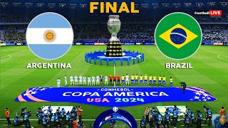 ARGENTINA vs BRAZIL  FINAL COPA AMÉRICA 2024  MESSI vs VINICIUS  REALISTIC PES GAMEPLAY [upl. by Rodmann]