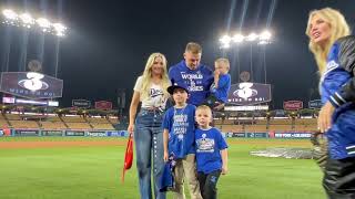 Freddie Freeman catching up with his family after his walkoff HR to win Game 1 of the World Series [upl. by Wollis272]