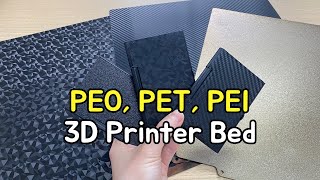 PEO PET PEI Texture 3D printer Bed Compare [upl. by Ihcelek]