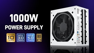 Vetroo 1000W Power Supply 80 Plus Gold Full Modular ATX 30 Dual PCIe 50 [upl. by Araf]