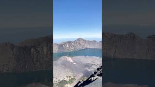 Mount Rinjani volcano crater view from the top of 3726 mts elevation mountrinjani rinjanitrekking [upl. by Yenwat]