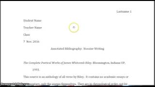 How to do an annotated bibliography MLA 8 [upl. by Kreager]