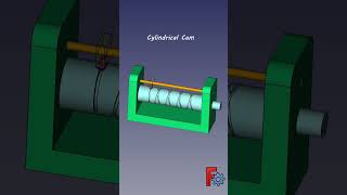 FreeCAD Assembly 4 Cylindrical Cam amp Follower Mechanism andAnimation freecad [upl. by Rebe]