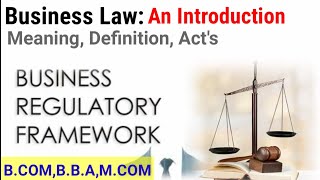 Business Regulatory Framework Business Law Introduction Meaning Definition For BCOMBBAMCOM [upl. by Eimarej]