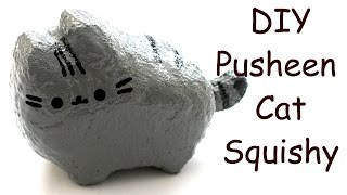 Homemade Pusheen Cat Squishy Tutorial [upl. by Eissak]