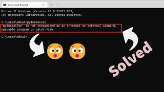 Pyinstaller is not recognized as an internal or external command [upl. by Aihtela]