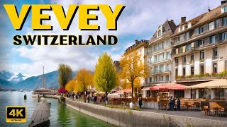 Spring in Vevey Switzerland 🇨🇭 Walking tour 4K [upl. by Lianne]