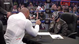 Rey Mysterio and Batistas contract signing [upl. by Nuahs]