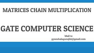 Matrix chain multiplication  cost of minimum multiplication dynamic programming example for Gatecs [upl. by Tonneson614]