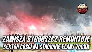 ZAWISZA BYDGOSZCZ REMONTUJE SEKTOR GOŚCI NA STADIONIE ELANY TORUŃ 09112024 [upl. by Alenairam]