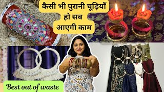 Waste material craft ideasold bangles reuse ideasbest out of waste craft ideas diycraft art [upl. by Arak]