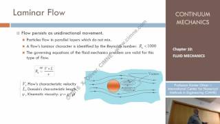 Continuum Mechanics – Ch10  Lecture 13 – Laminar and Turbulent Flows [upl. by Akienat]