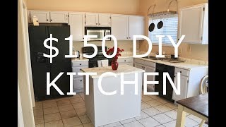 DIY Faux Granite Countertops and Painted Cabinets 150 TOTAL [upl. by Ellennad551]