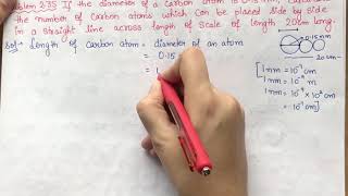 If the diameter of a carbon atom is 015nm calculate the number of carbon atoms which can be [upl. by Grindle]