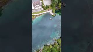 Drone at Blausee drone djidrones droneshots roadtrip travel swissroads switzerland savlogs [upl. by Leseil]