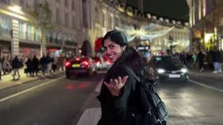 Christmas lights  Regent street  London  Christmas celebrations  travelwithsteffiampstephen [upl. by Lerraf726]