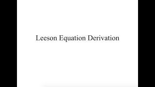 video 3B Leeson equation derivation [upl. by Izzy]