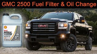 Easiest Oil Change Ever 2017 GMC Sierra 2500 Denali Oil and Fuel Filter Change [upl. by Smada]